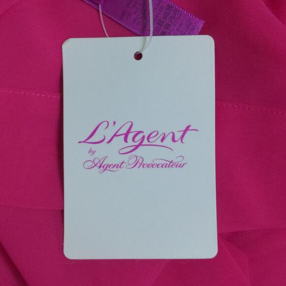 L'Agent by Agent Provocateur Rosana Cover Up Sheer Swim Ties One Size Pink New - Picture 10 of 12